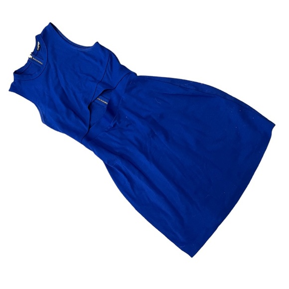 Royal blue mini dress with cutout - Picture 1 of 6
